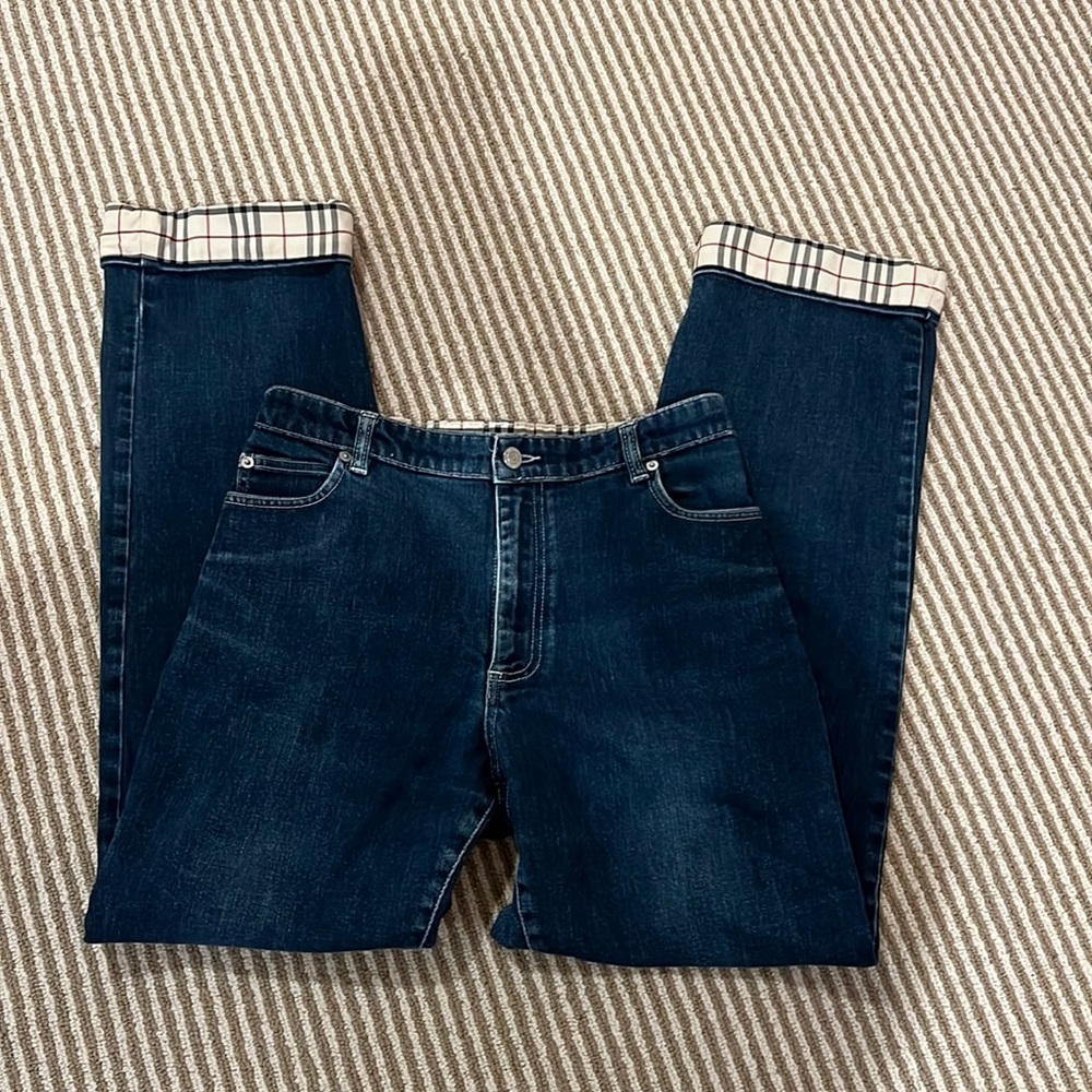 Burberry London Cuff Dark Wash Jeans Size 10